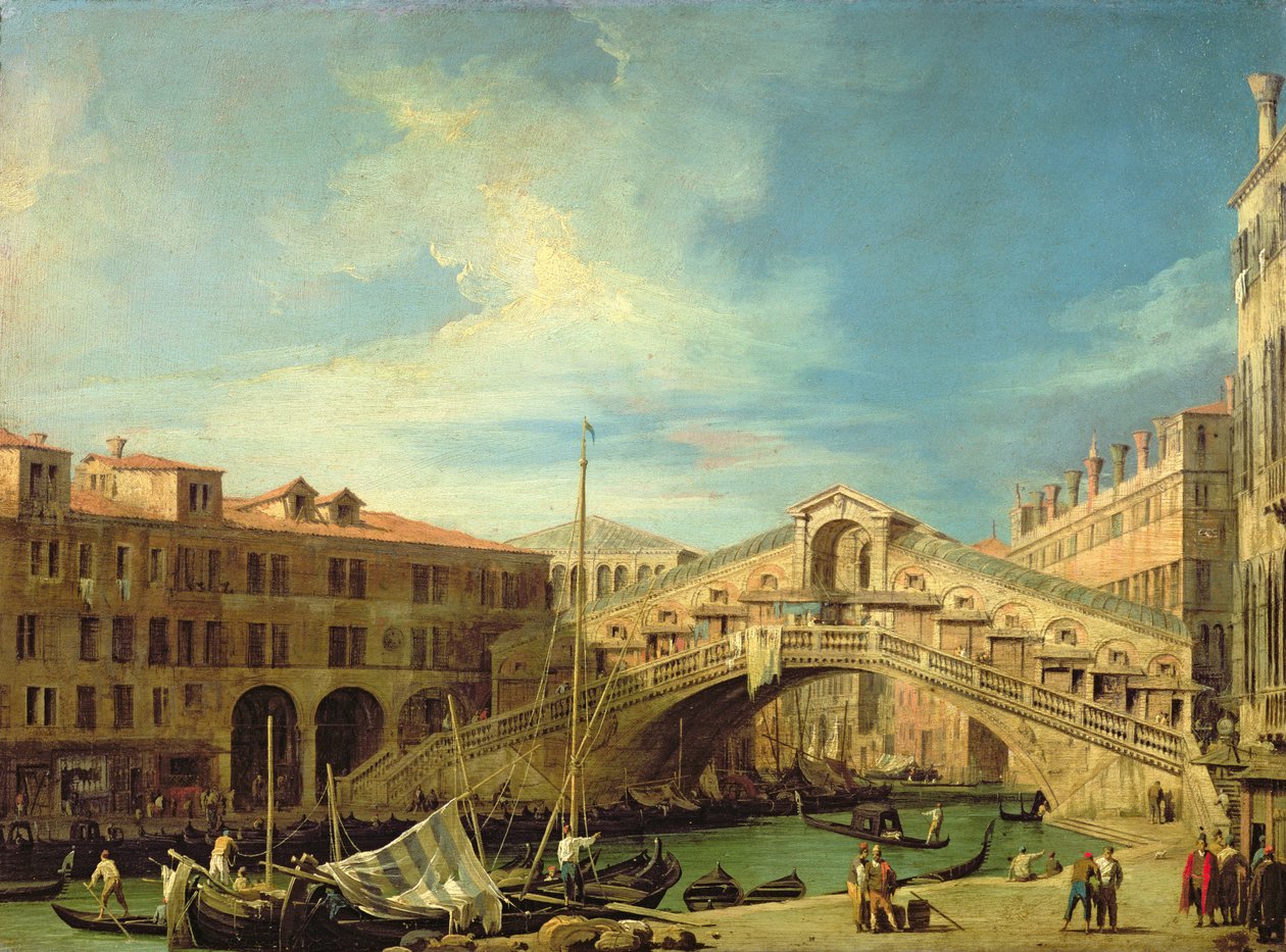 Vista del Rialto a Venezia (Vista del Ponte di Rialto da sud) da Giovanni Antonio Canal