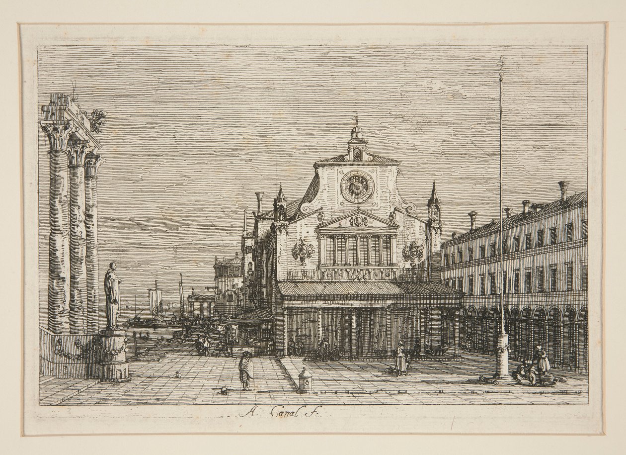 Veduta immaginaria di S. Giacomo di Rialto (serie: Vedute) da Canaletto (Giovanni Antonio Canal)