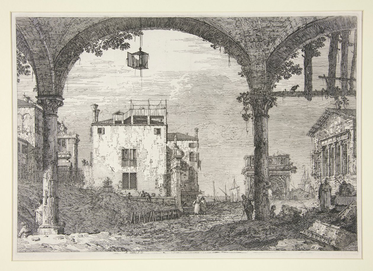 Il Portico con la Lanterna, dalla serie Vedute da Canaletto (Giovanni Antonio Canal)