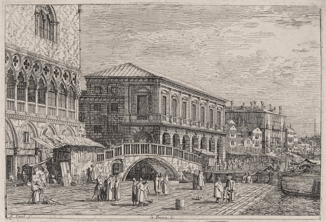 Le Prigioni. V. (La Prigione, Venezia), dalla serie Vedute da Canaletto (Giovanni Antonio Canal)