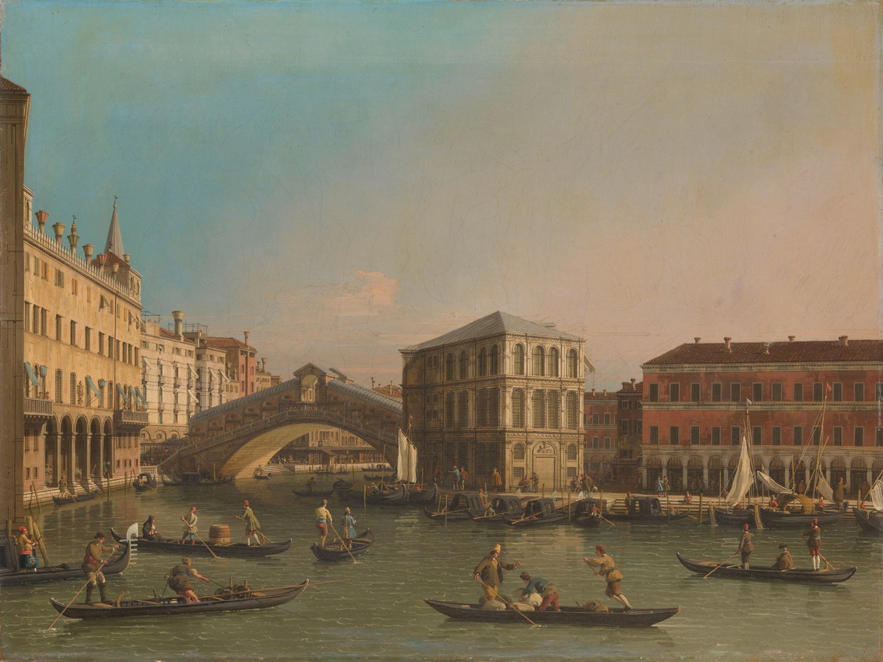 Il Canal Grande con il Ponte di Rialto e il Fondaco dei Tedeschi da Canaletto (workshop of)