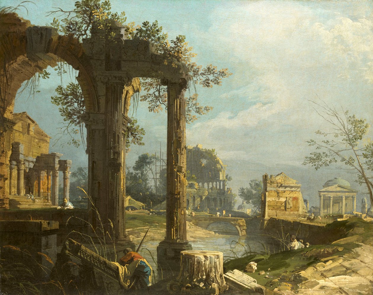 Canaletto - A Capriccio View with Ruins 1742-44 da Canaletto