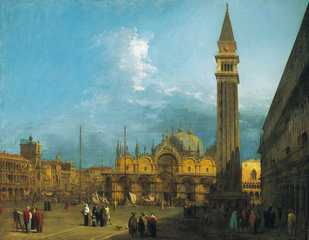 Canaletto - Piazza San Marco verso est, in direzione della Basilica e del Campanile, 1723-4 ca. da Canaletto