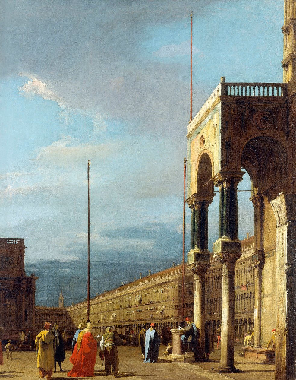 Canaletto - La piazza con vista a nord-ovest e il nartece di San Marco, 1723-24 ca. da Canaletto