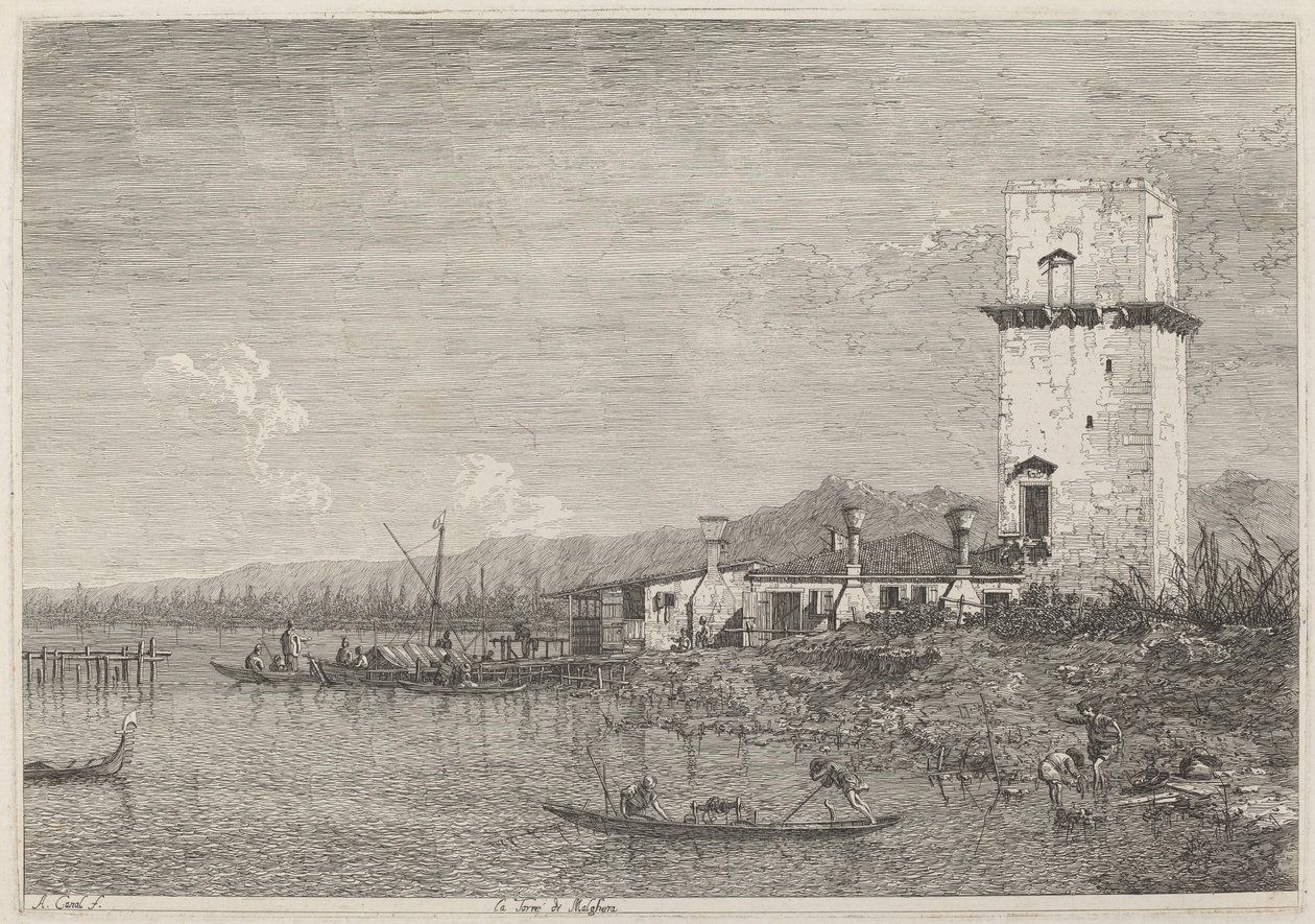 La Torre di Malghera, c. 1735-1746 da Canaletto