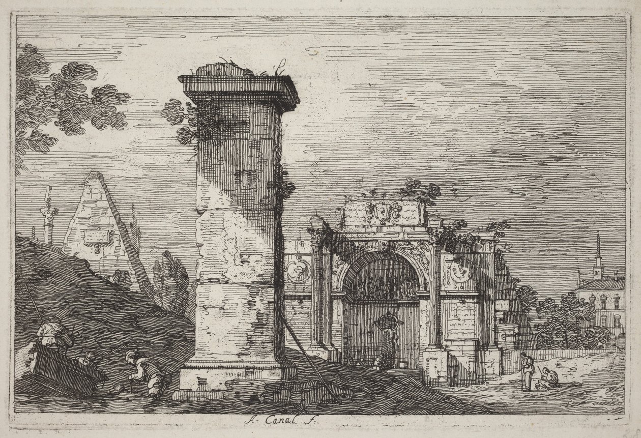 Paesaggio con monumenti in rovina da Canaletto