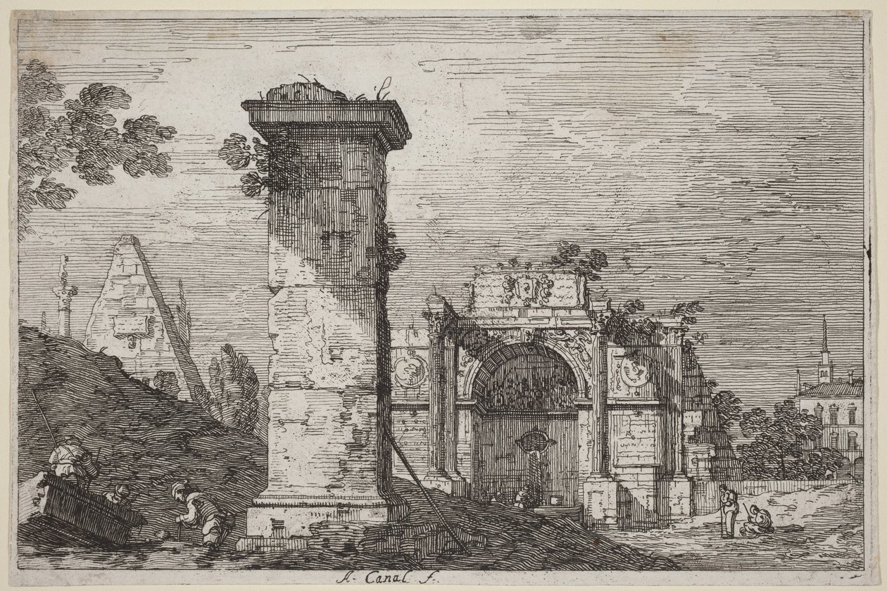 Paesaggio con monumenti in rovina da Canaletto