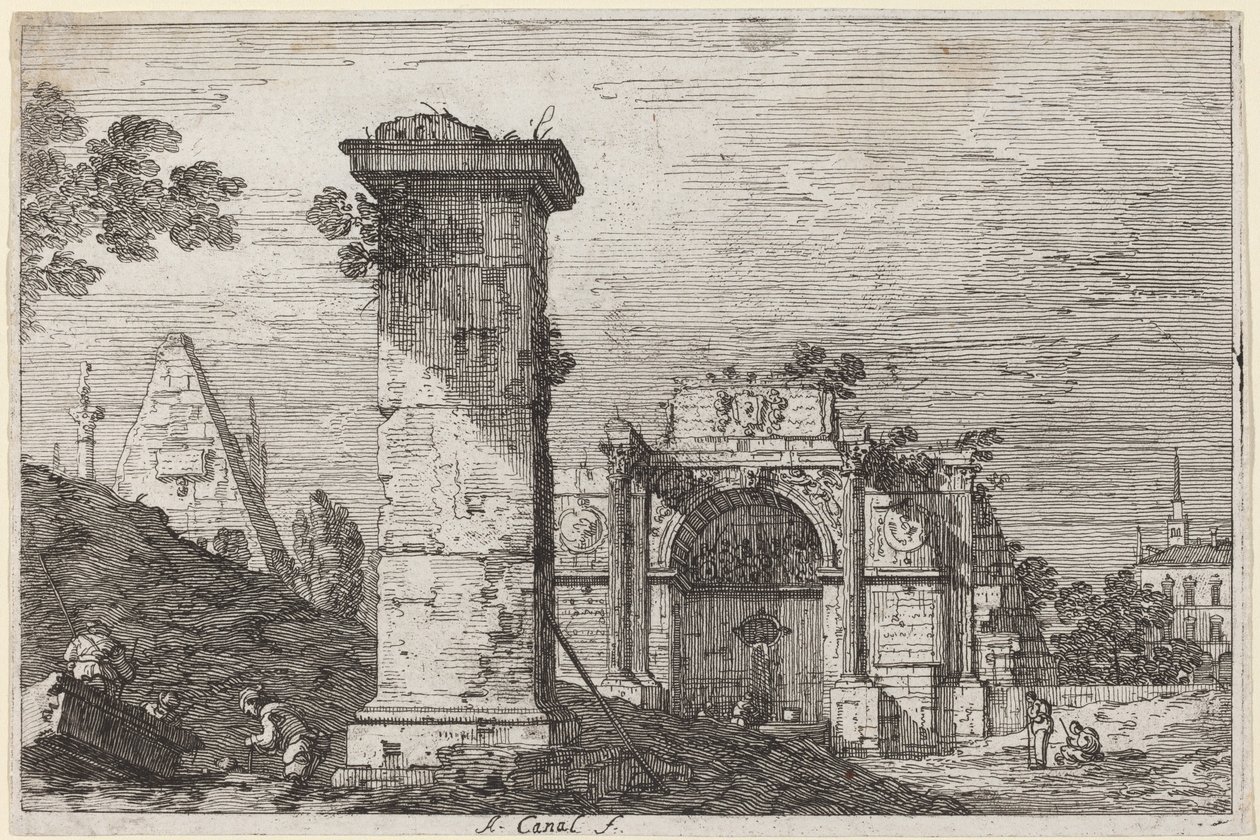 Paesaggio con monumenti in rovina da Canaletto
