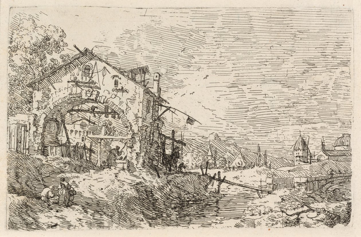 Paesaggio con Donna al Pozzo (ca. 1740) da Canaletto