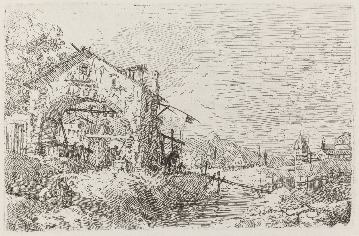 Paesaggio con Donna al Pozzo da Canaletto