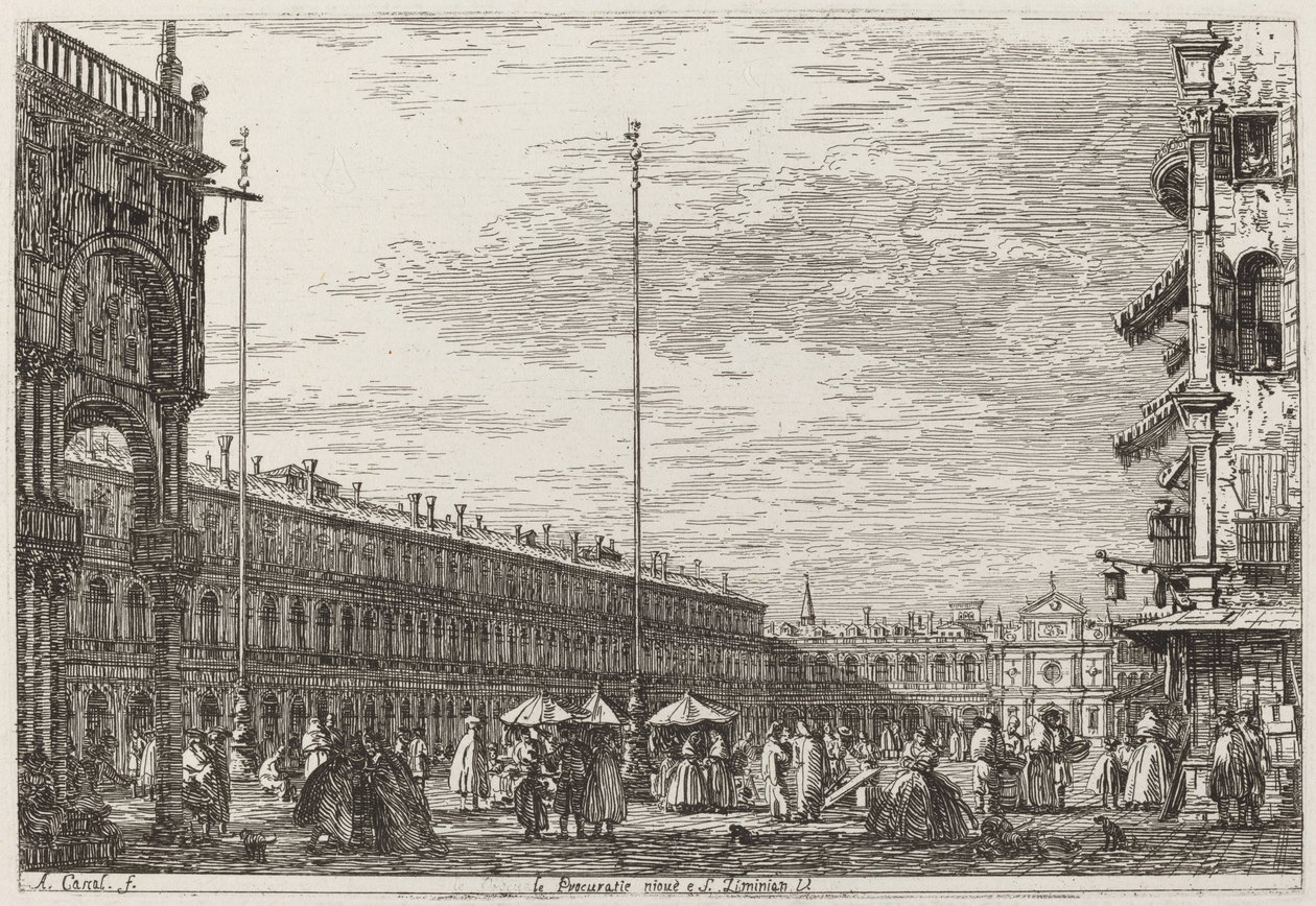 Le Procuratie nuove e S. Ziminian V. [in alto a destra], c. 1735-1746 da Canaletto