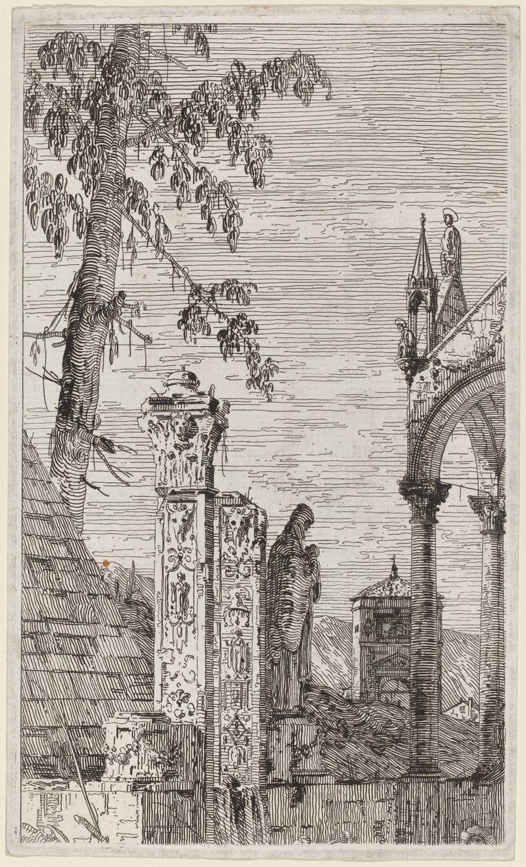 La tomba del vescovo, c. 1735-1746 da Canaletto