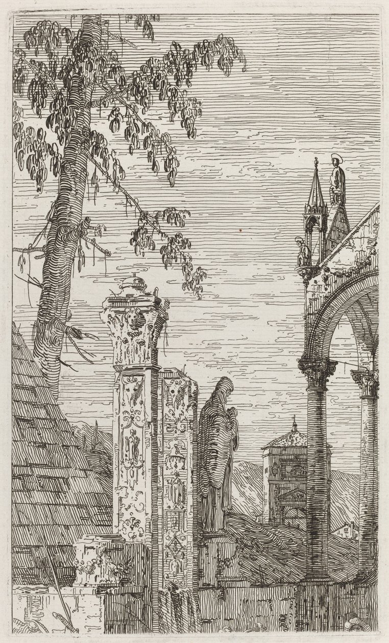 La tomba del vescovo (centro) da Canaletto