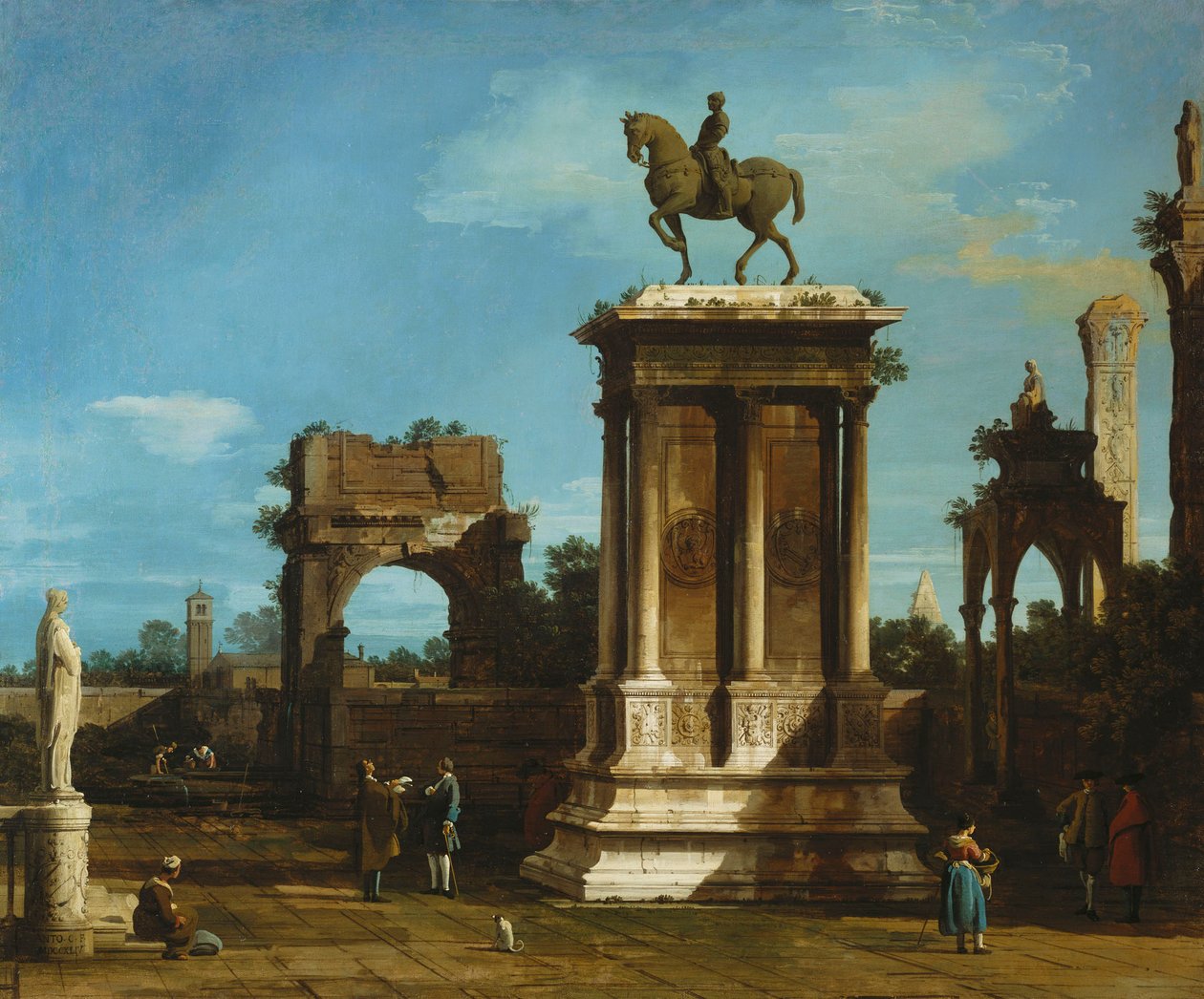 Il monumento di Colleoni in un contesto di Capriccio da Canaletto