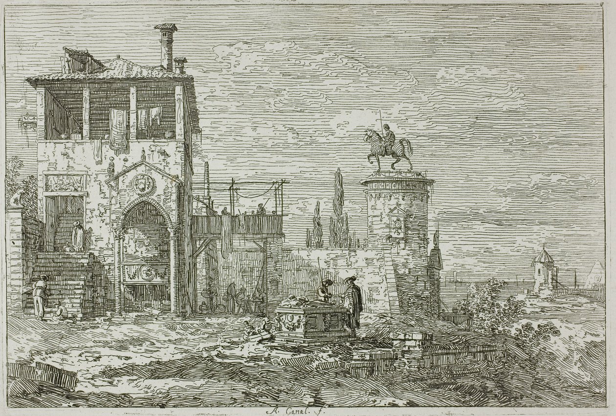 Il monumento equestre, da Vedute da Canaletto