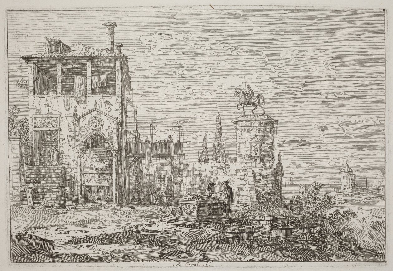 Il monumento equestre [in alto a destra] da Canaletto