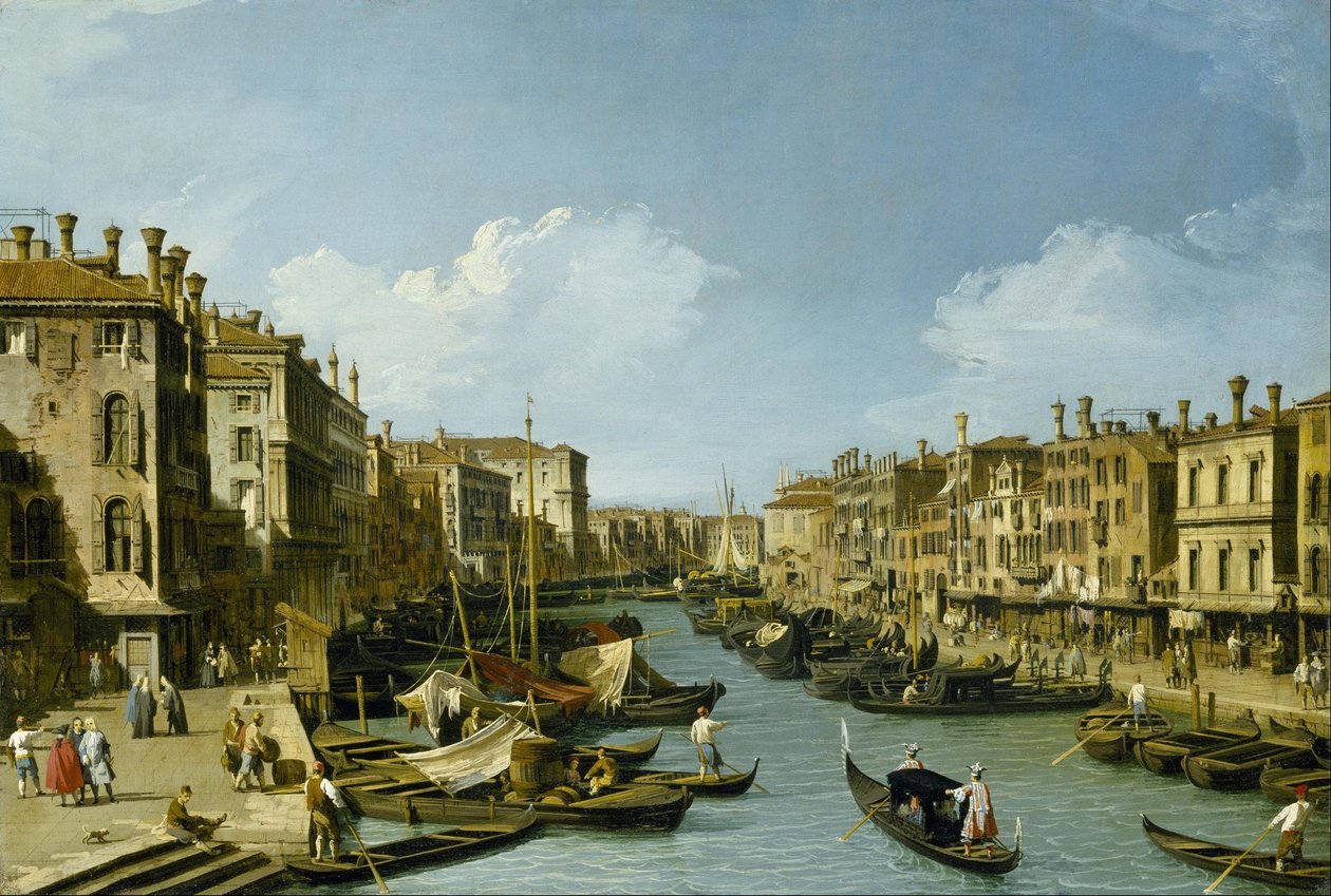 Il Canal Grande vicino al Ponte di Rialto, Venezia da Canaletto