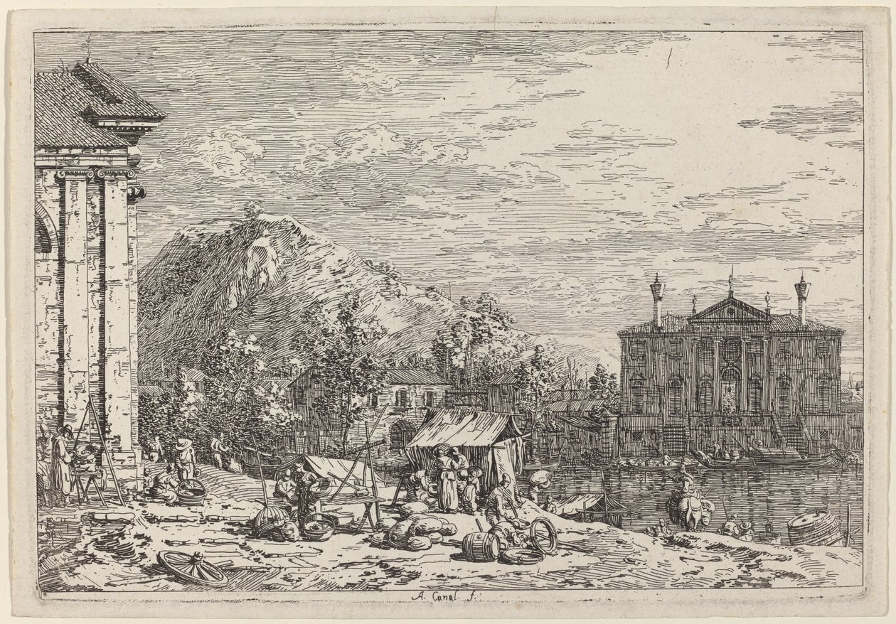 Il mercato a Dolo, c. 1735-1746 da Canaletto