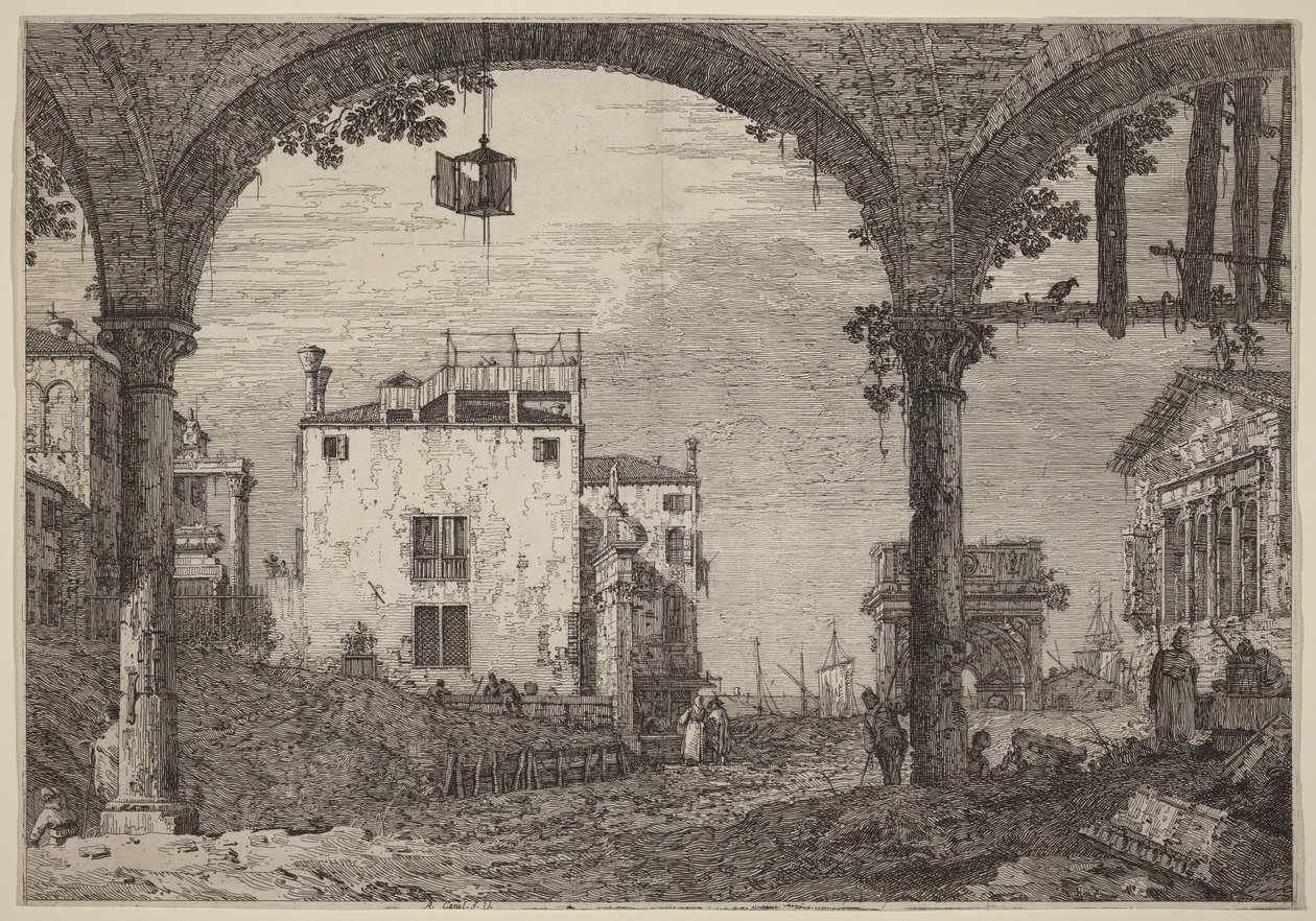 Il portico con la lanterna da Canaletto