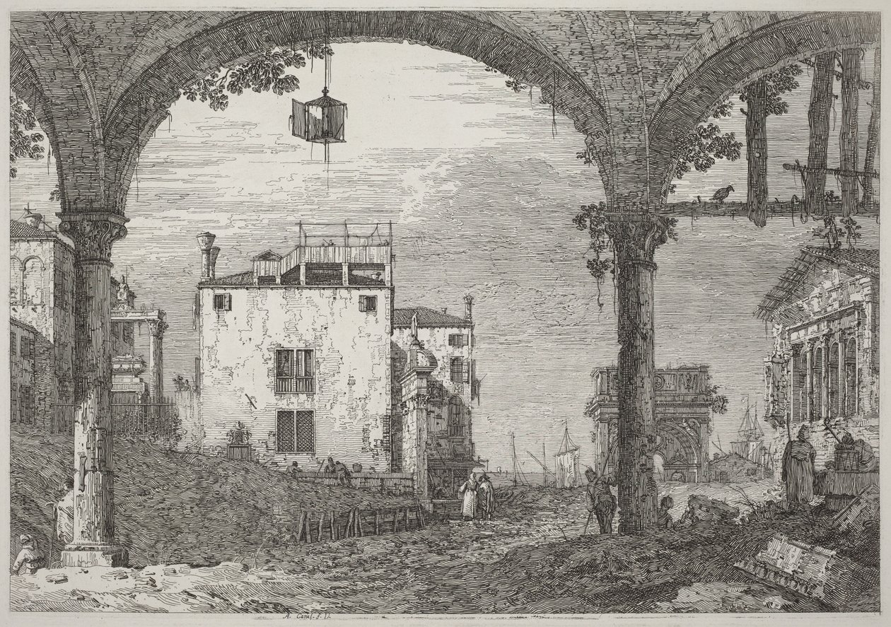 Il portico con la lanterna da Canaletto