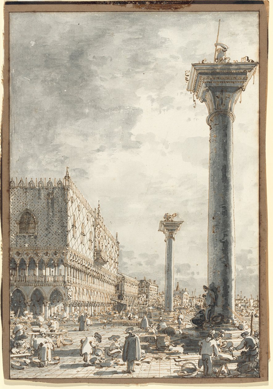 La Riva degli Schiavoni vista dal mercato del molo da Canaletto