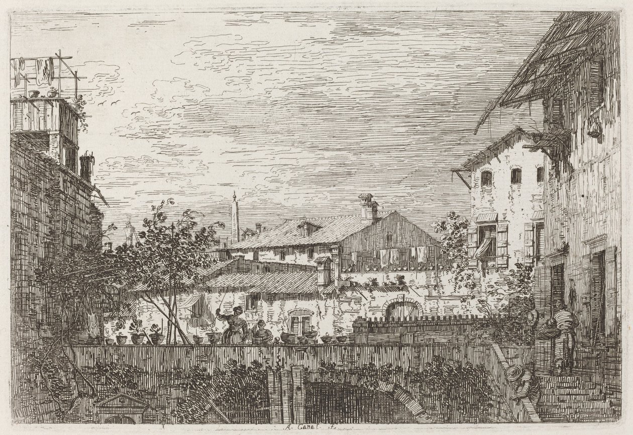 La terrazza [in basso a destra], c. 1735-1746 da Canaletto