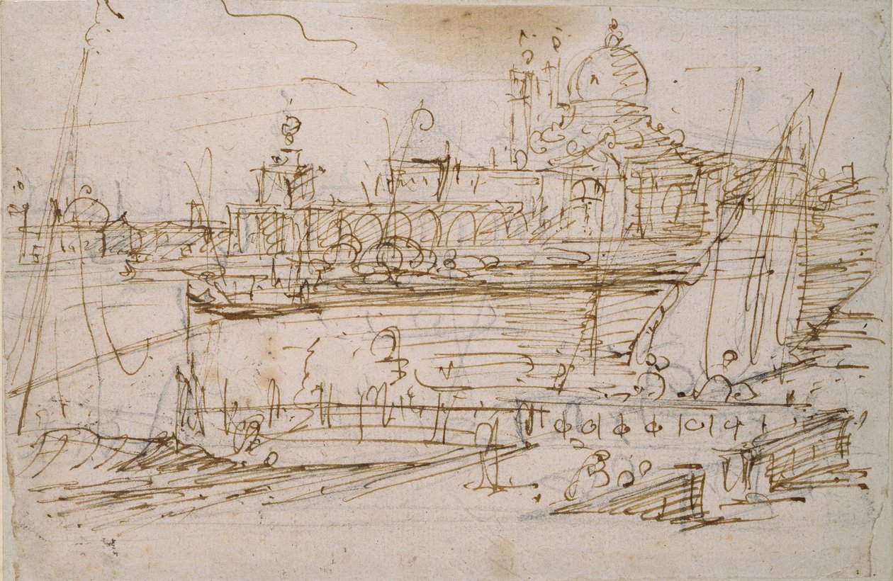 Venezia: La Dogana e S. Maria della Salute dal Molo di Terranova, metà XVIII secolo da Canaletto