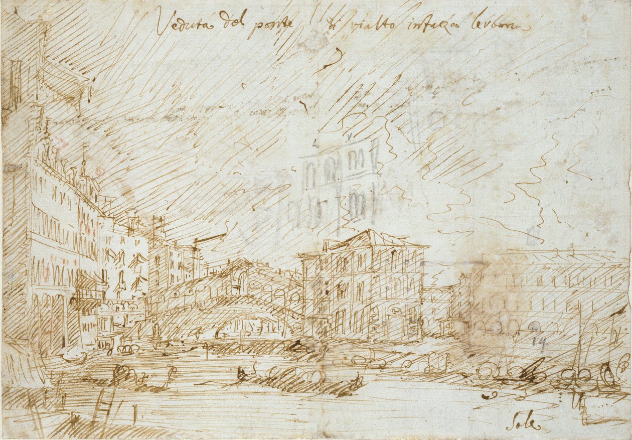 Venezia: Il Ponte di Rialto, metà XVIII secolo da Canaletto