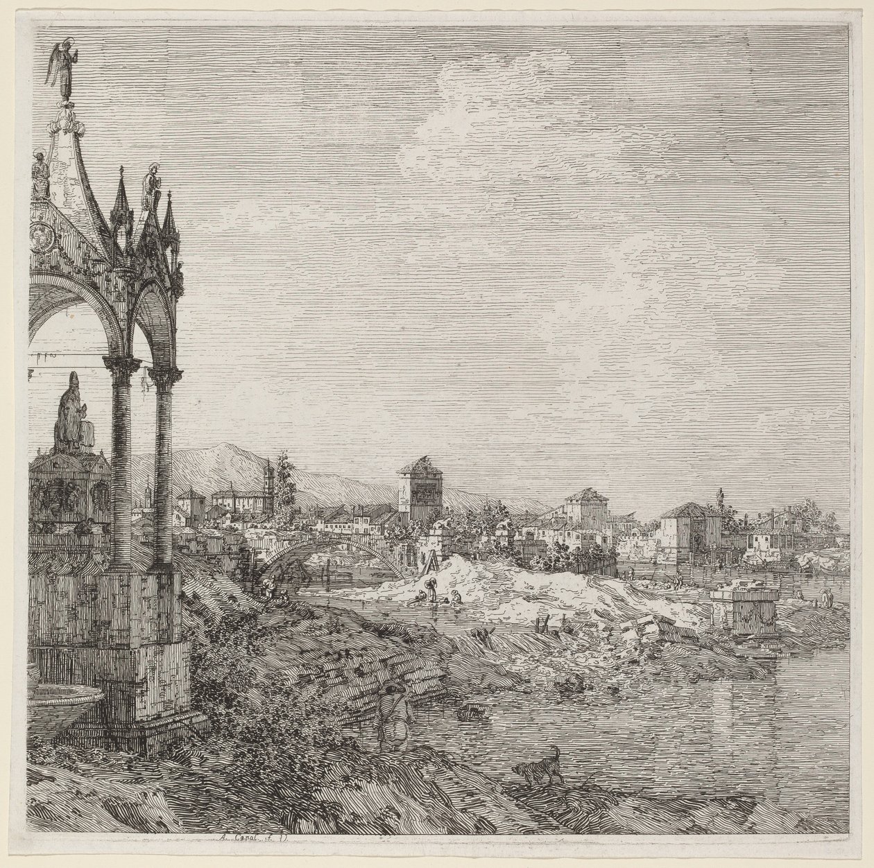 Veduta di una Città con Tomba di un Vescovo da Canaletto