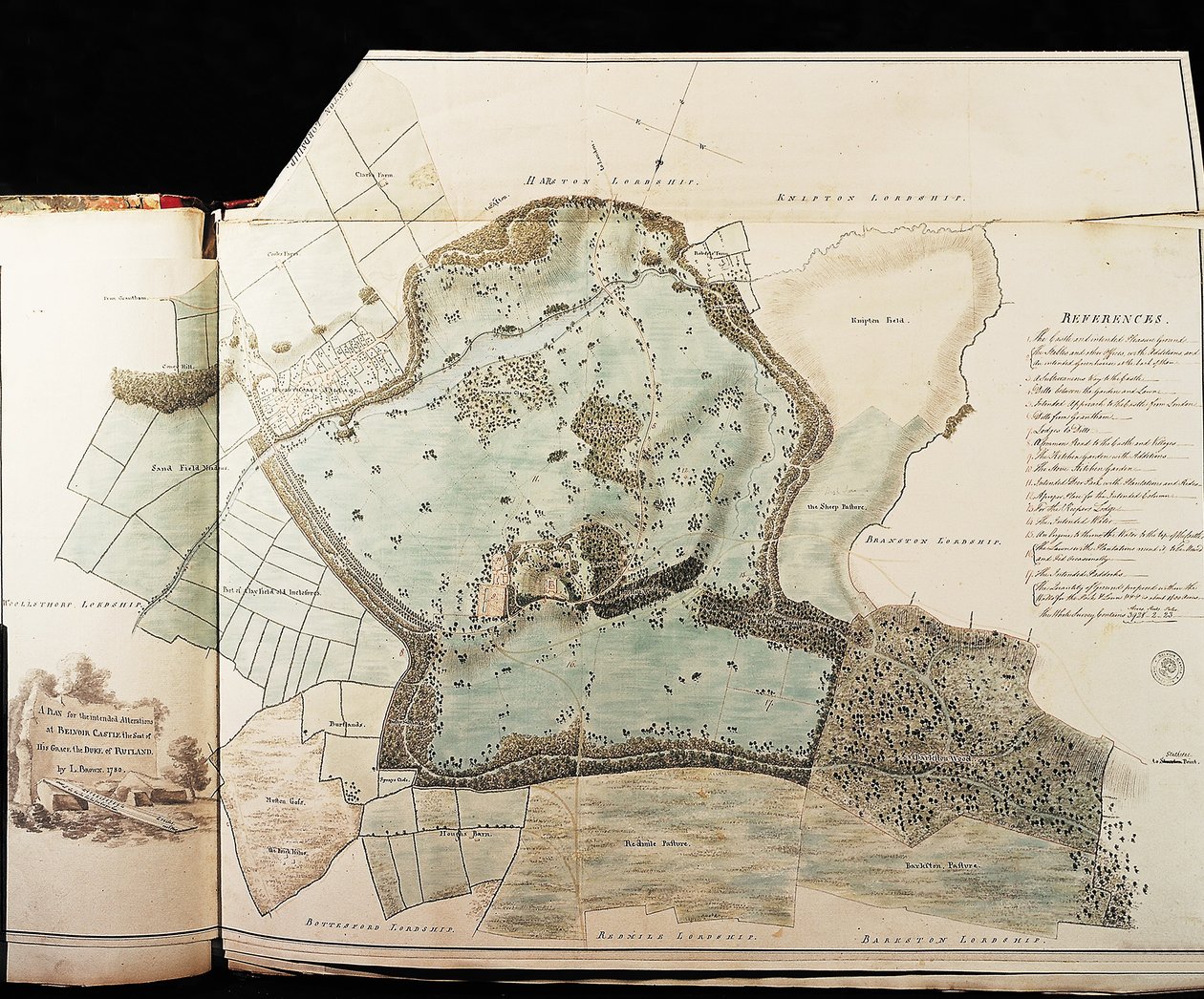 Progetti per il parco del Castello di Belvoir da Capability Brown