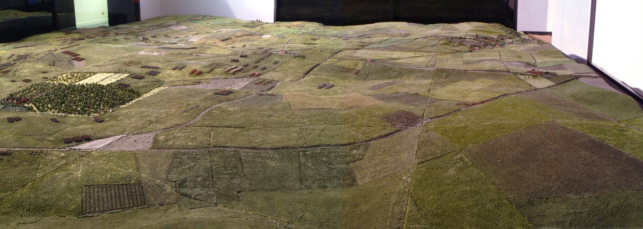 Diorama della battaglia di Waterloo che mostra le truppe posizionate alle 19.45 del 18 giugno 1815 (dettaglio) da Capt. William Siborne