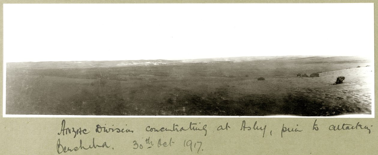 Divisione ANZAC concentrata ad Asluj prima di attaccare Beersheba, 20 ottobre 1917 da Capt. Arthur Rhodes