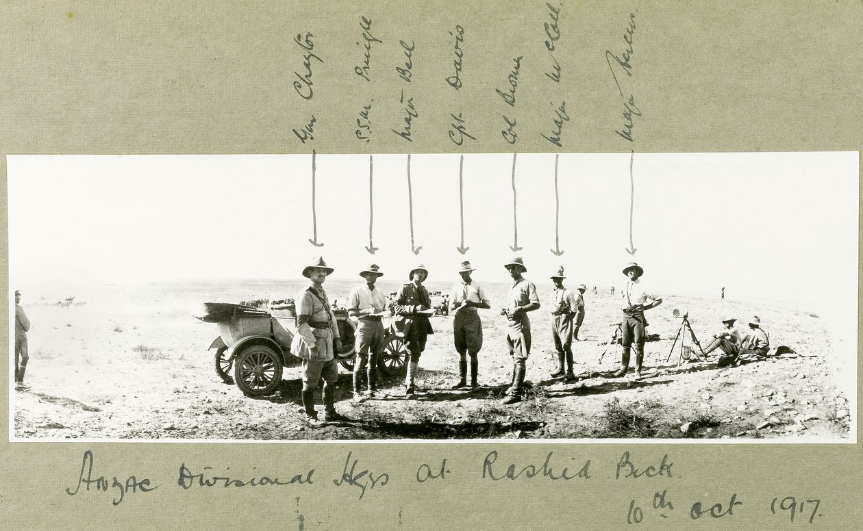 Quartier generale della divisione ANZAC a Rashid Beck, ottobre 1917 da Capt. Arthur Rhodes