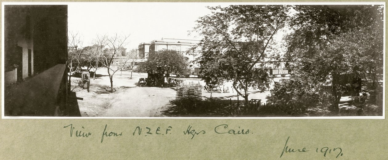 Vista dal quartier generale N.Z.M.F.A, Il Cairo, giugno 1917 da Capt. Arthur Rhodes