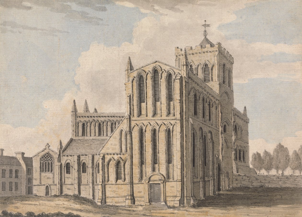 Vista nord-ovest della chiesa del castello, Hexham, Northumberland da Capt. Francis Grose