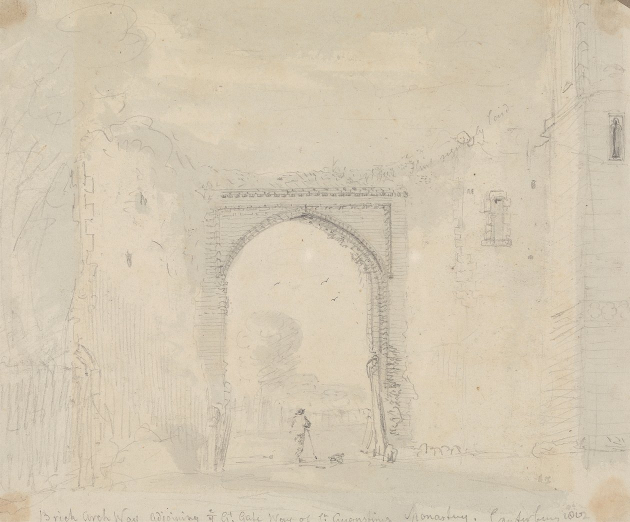 Arco di mattoni adiacente al grande portale del monastero di Sant
