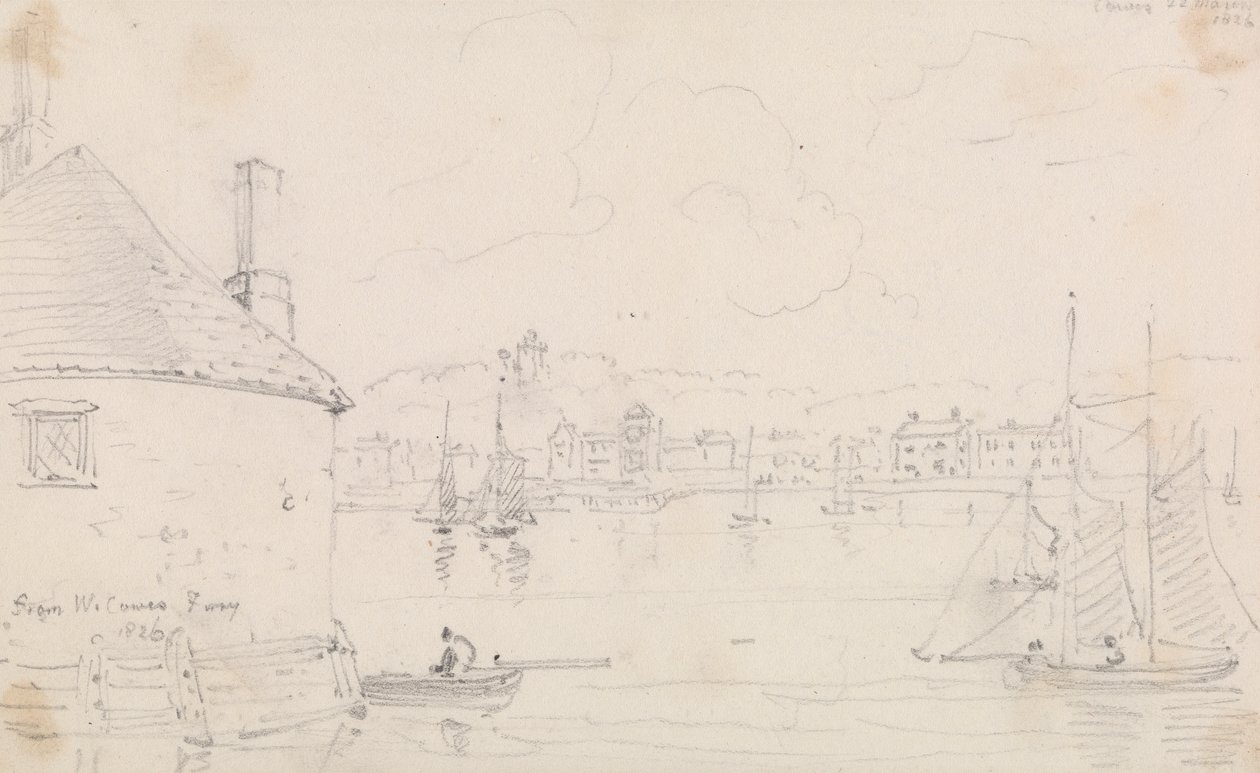 Cowes, dal traghetto di West Cowes, 22 marzo 1826 da Capt. Thomas Hastings