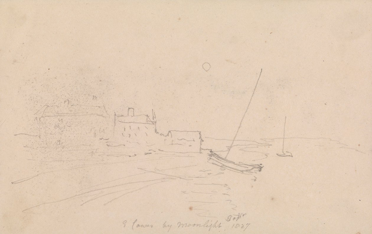 East Cowes al Chiaro di Luna, Settembre 1827 da Capt. Thomas Hastings