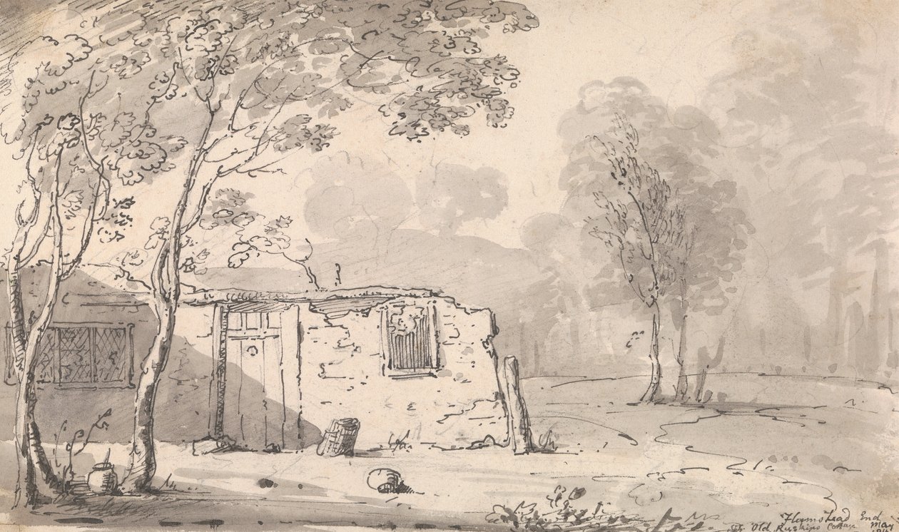 Flamstead End, Vecchia Casa di Ruskin vicino a Cheshunt, Maggio 1814 da Capt. Thomas Hastings
