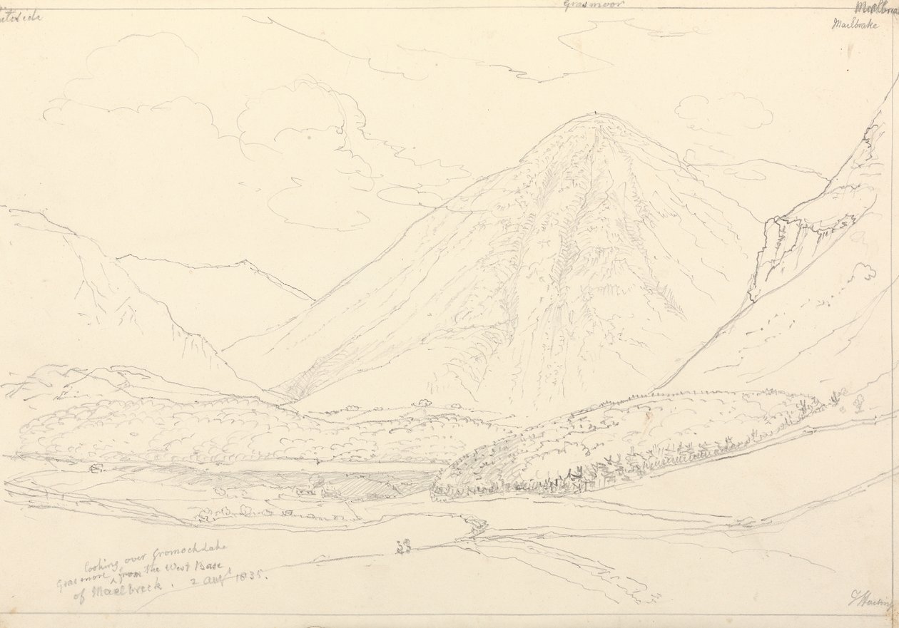 Grasmoor dalla base ovest di Mellbreak, 2 agosto 1835 da Capt. Thomas Hastings