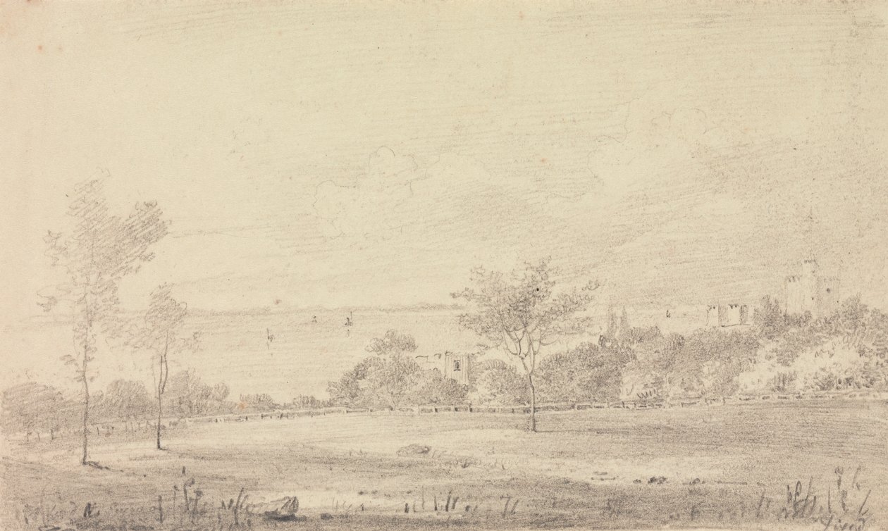 Paesaggio con castello in lontananza, Isola di Wight da Capt. Thomas Hastings