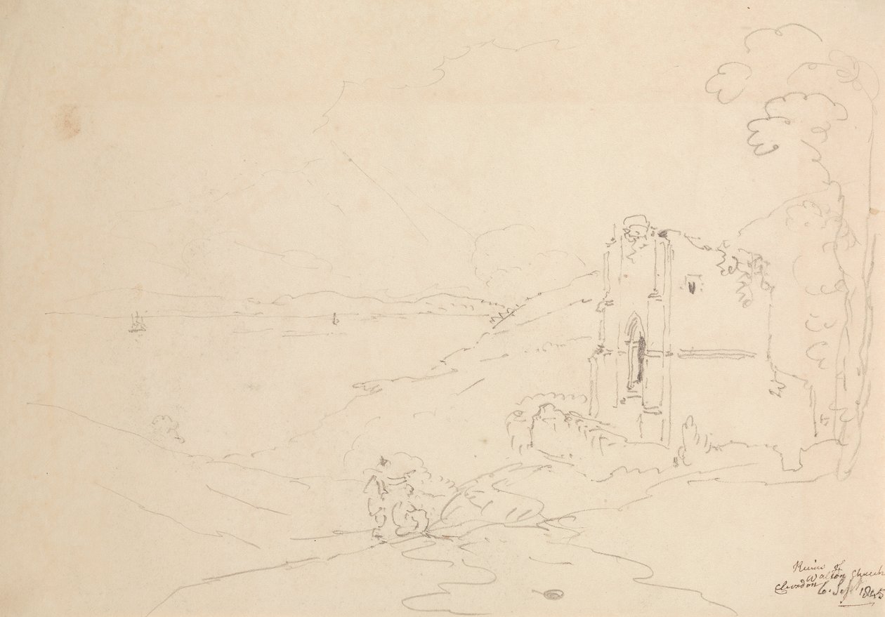 Rovine della chiesa di Walton, Clevedon, 6 settembre 1845 da Capt. Thomas Hastings