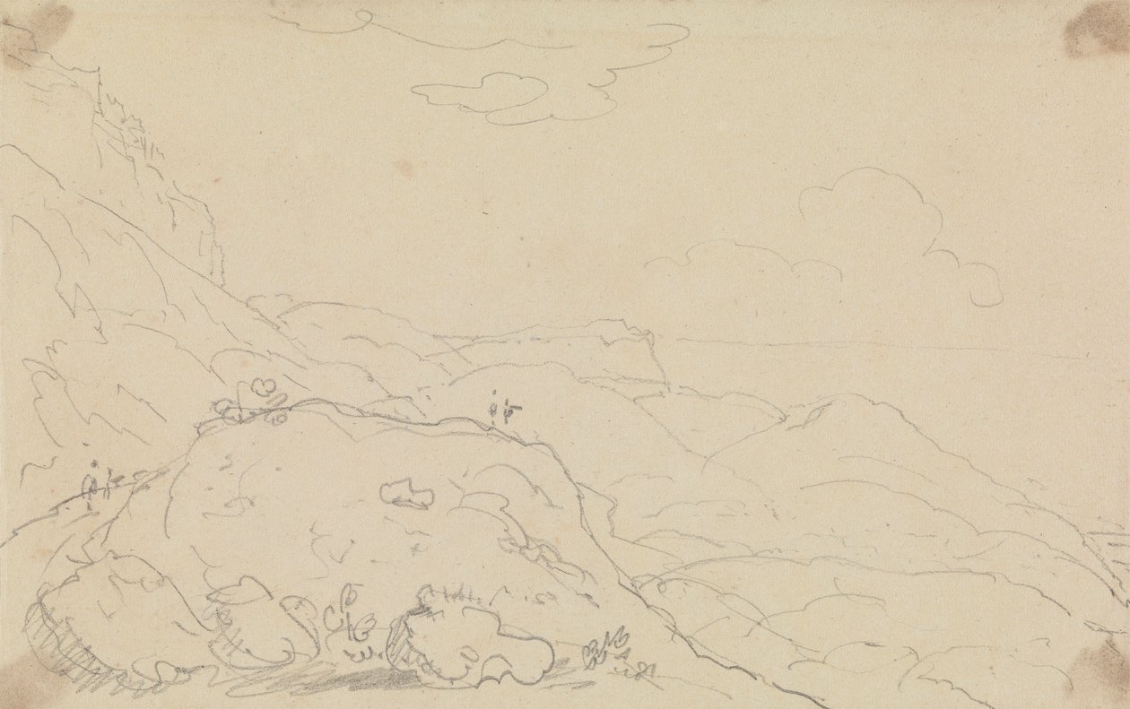 Schizzo di Scogliera e Colline vicino alla Riva da Capt. Thomas Hastings