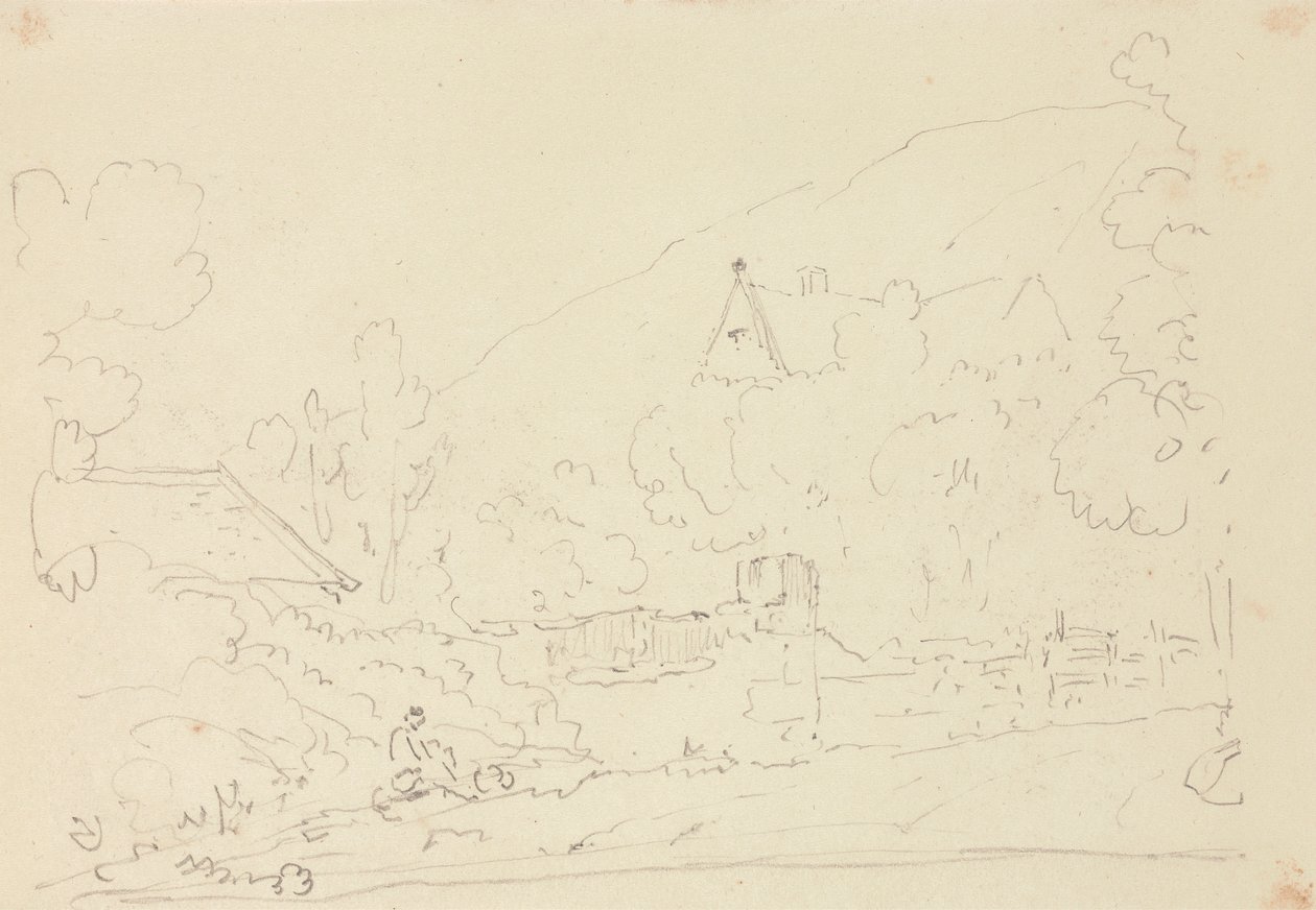 Schizzo di cottage tra gli alberi da Capt. Thomas Hastings