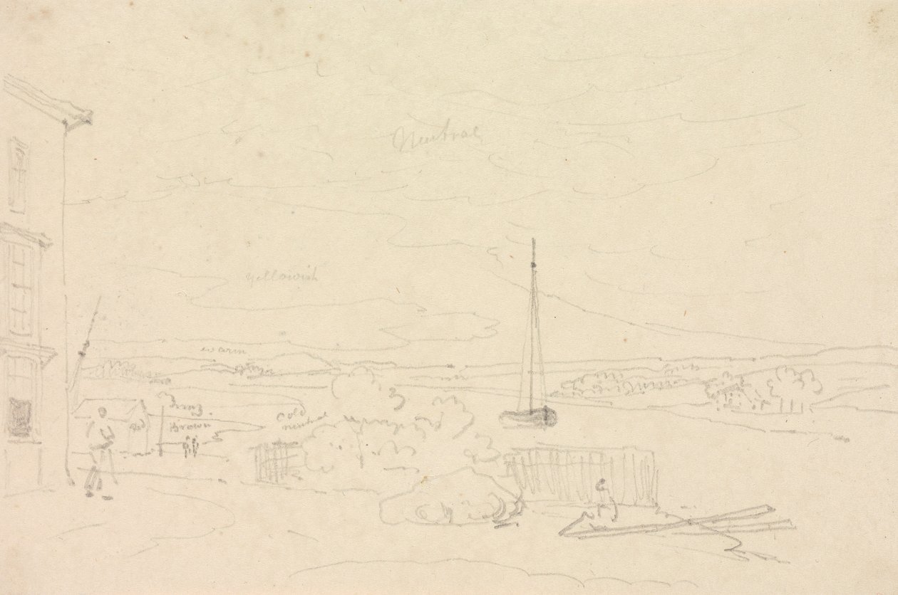 Schizzo di un paesaggio fluviale, Isola di Wight da Capt. Thomas Hastings