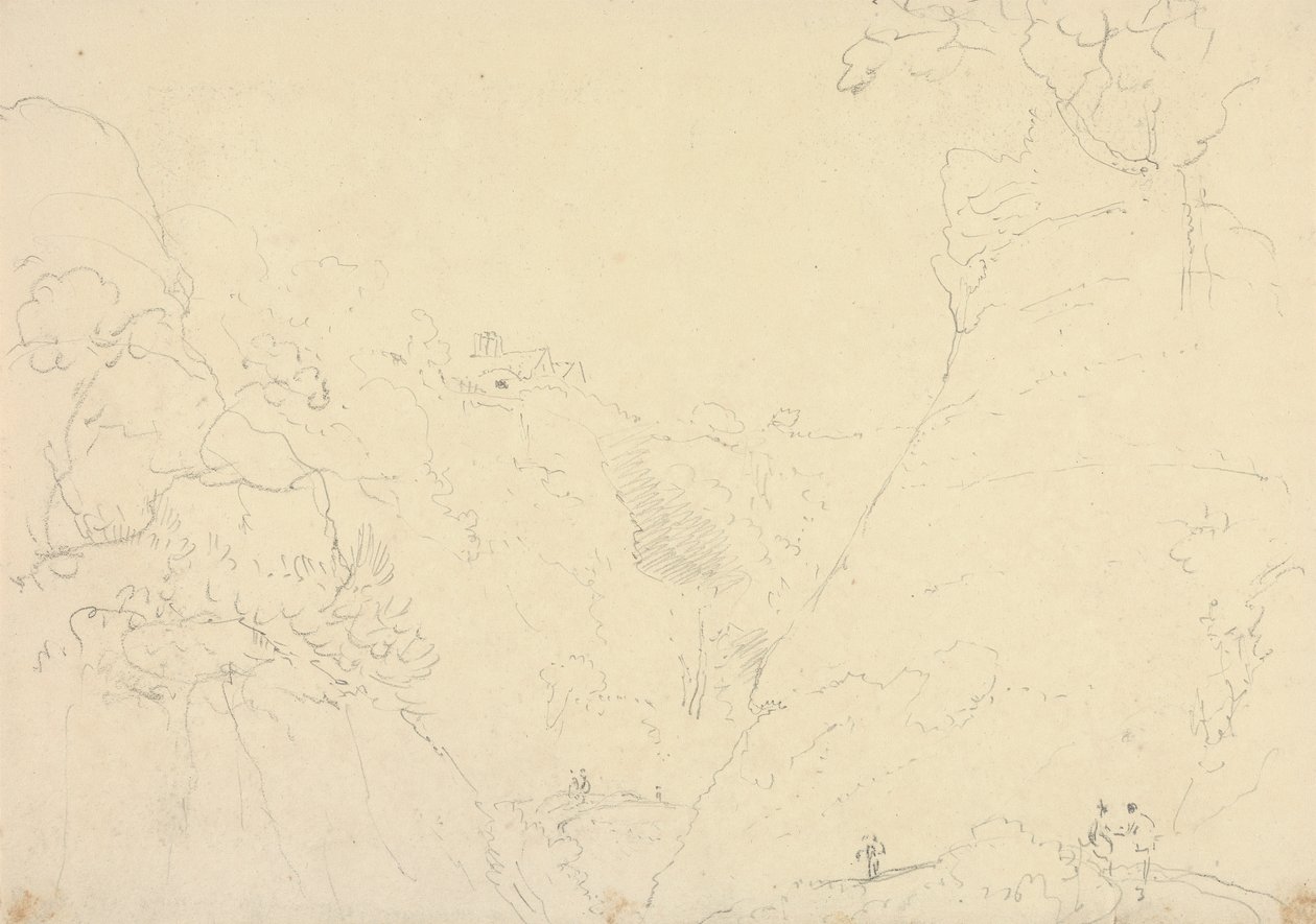 Schizzo di una Strada in una Gola da Capt. Thomas Hastings