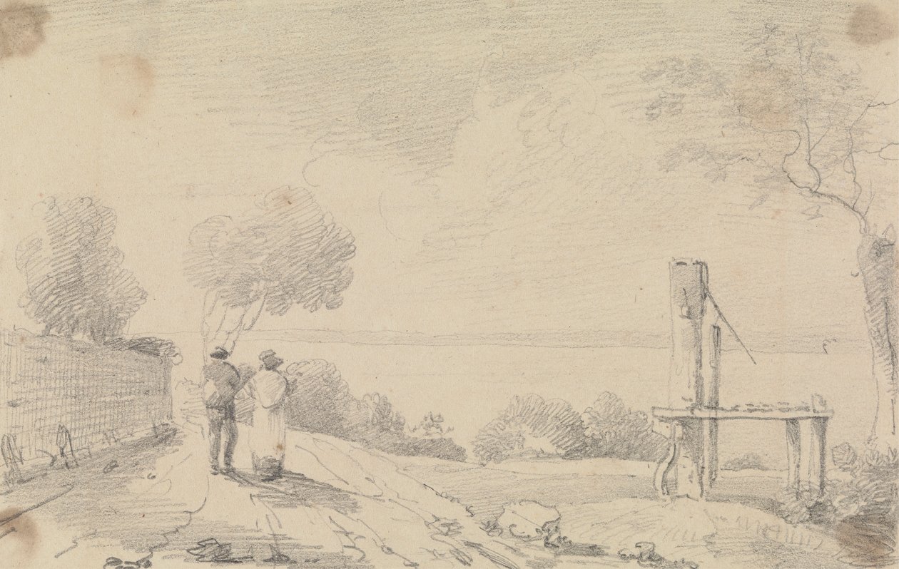 Schizzo di una strada costiera vicino a una piattaforma da Capt. Thomas Hastings
