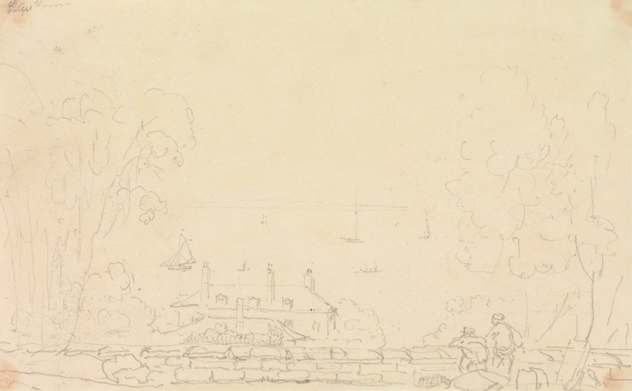 Schizzo di una Casa di Tenuta vicino alla Costa, Isola di Wight da Capt. Thomas Hastings