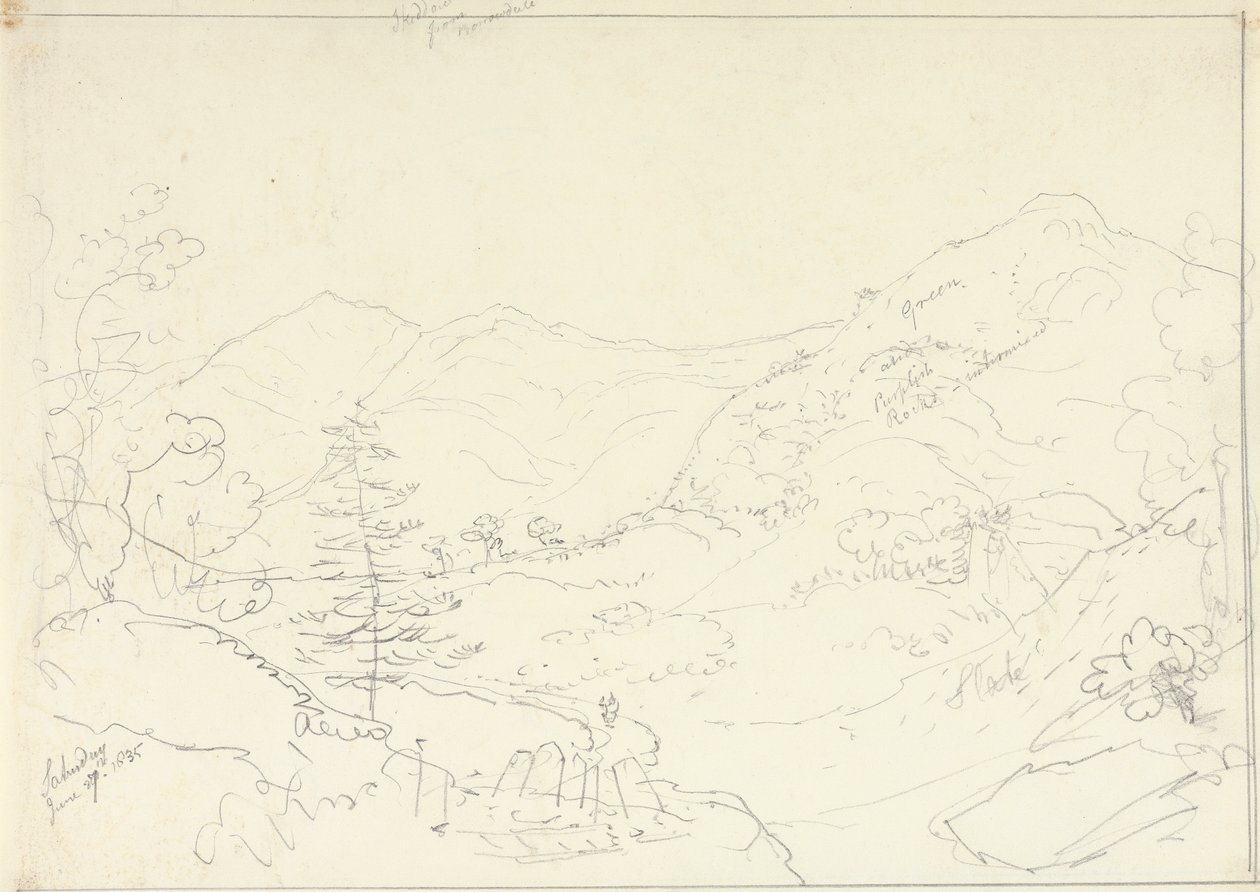 Skiddaw da Borrowdale, Sabato 27 Giugno, 1835 da Capt. Thomas Hastings