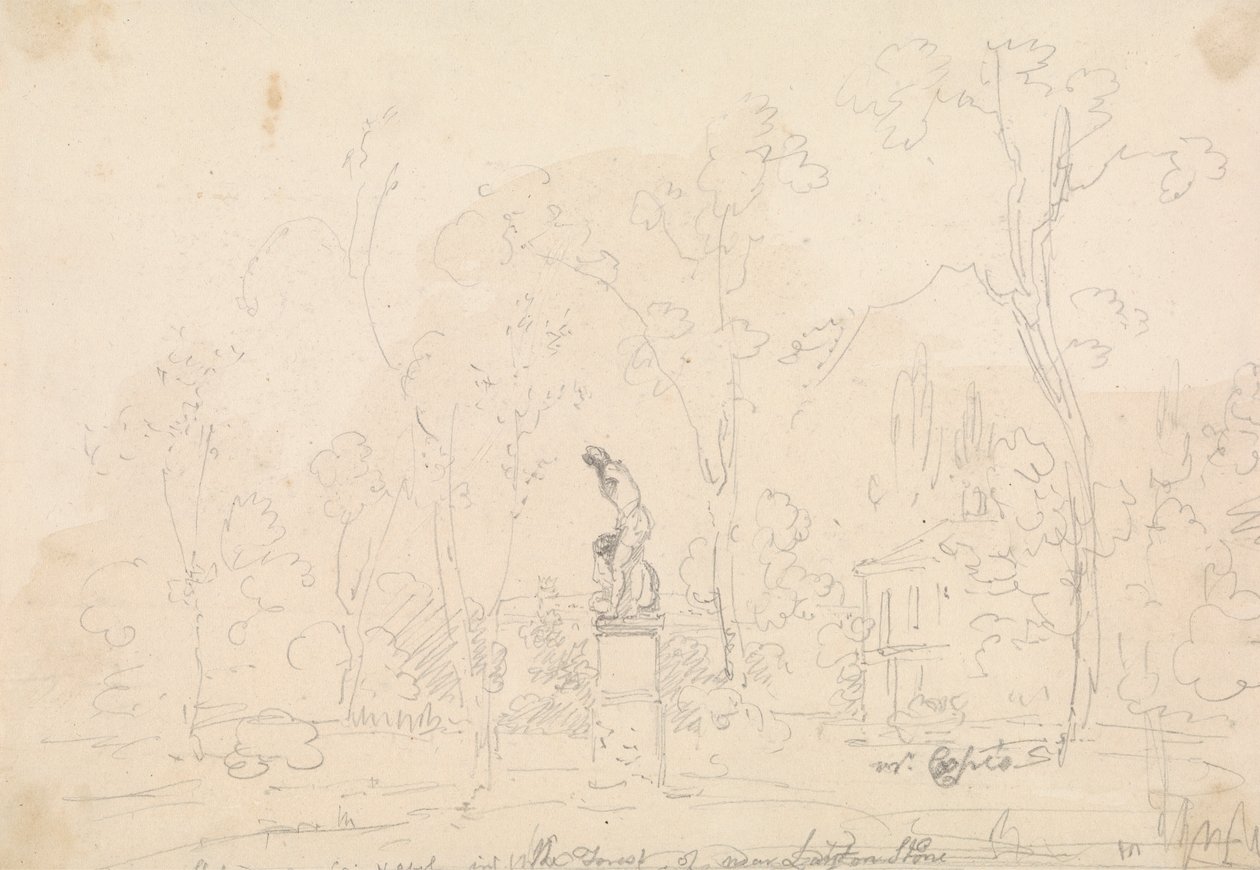 Statua di Caino e Abele nella foresta vicino a Leytonstone da Capt. Thomas Hastings